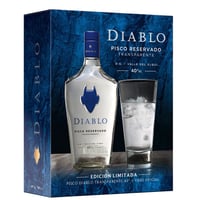 Pack Pisco Diablo Transparente 700cc + Vaso