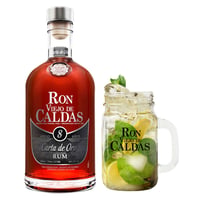 PACK RON VIEJO DE CALDAS: 1X Ron Viejo de Caldas 8 Años 700cc 40°alc. + 1X Vaso Ron Viejo De Caldas