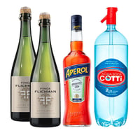 PACK SPRITZ PERFECTO (APEROL - FINCA FLICHMAN): 1x Licor Aperitivo Aperol 750cc + 2x Espumante Finca Flichman Extra Brut 750cc + 1x Agua Soda Cotti 2 Litros