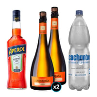 PACK SPRITZ PERFECTO N°9 1x Licor Aperitivo Aperol 750cc + 2x Espumante Undurraga Brut + 1x Agua Mineral Cachantun Con Gas 1.6 Litros