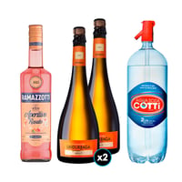PACK SPRITZ PERFECTO (RAMAZZOTTI - UNDURRAGA): 1x Licor Aperitivo Ramazzotti Rosatto 700cc + 2x Espumante Undurraga Brut 750cc + 1x Agua Soda Cotti 2 Litros