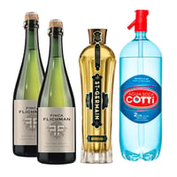 PACK SPRITZ PERFECTO (SAINT GERMAIN - FINCA FLICHMAN): 1x Saint Germain Licor de Flores de Sauco 750cc + 2x Espumante Finca Flichman Extra Brut 750cc + 1x Agua Soda Cotti 2 Litros