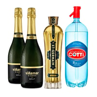 PACK SPRITZ PERFECTO (SAINT GERMAIN - VIÑAMAR): 1x Saint Germain Licor de Flores de Sauco 750cc + 2x Espumante Viñamar Charmat Brut 750cc + 1x Agua Soda Cotti 2 Litros