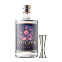 PACK STARGAZER® + JIGGER ACERO: 1x Stargazer® Gin 700cc 42º alc. + 1x Medidor Tragos Japonés Acero 60/30cc