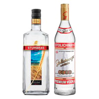 PACK STOLICHNAYA + STUMBRAS:  1x Vodka Stumbras 700cc 40º alc. + 1x Vodka Stolichnaya 750cc