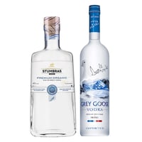 PACK STUMBRAS + GREY GOOSE: 1x Vodka Stumbras Orgánico 750cc 40° alc. + 1x Vodka Grey Goose 750cc 40º alc.
