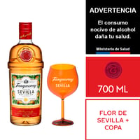 Pack Tanqueray Sevilla 700 Ml + Copa Acrílica Sevilla 600 Ml.