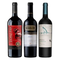 PACK TORETO RP N°5: 1x Vino Toreto Reserva Privada Merlot 750cc + 1x Vino Santa Ema Gran Reserva Merlot 750cc + 1x Vino Odfjell Gran Reserva Capítulo Flying Fish (CA/CS/MA/SY) 750cc