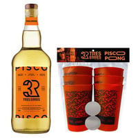 PACK TRES ERRES + KIT PISCO PONG: 1x Pisco Tres Erres 1 Litro 35° alc. + 1x Kit Pisco Pong