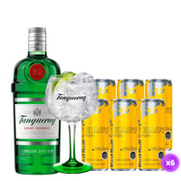 Pack Tropical Gin 2 - 1x Gin Tanqueray 750ml + 6x Red Bull Yellow 250cc + Copa Tanqueray Vidrio
