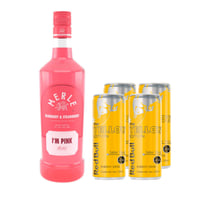 Pack Tropical Gin: Gin Merle I'M Pink 750cc + 4 Red Bull Yellow 250cc