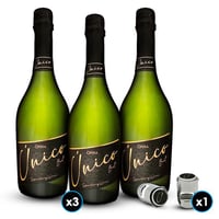 PACK ÚNICO: 3X Espumante Opera Único Brut 750cc + 1X Tapones Opera Único