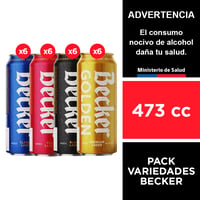 Pack Variedades Cerveza Becker 473 Cc