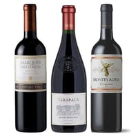 PACK VINOS GRAN RESERVA Nº2 (Carmenere): Marques Carmenere + Tarapaca Gran Reserva Carmenere + Montes Alpha Carmenere