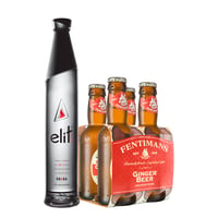 Pack Vodka Stoli Elit 750cc + 4x Agua Tónica Fentimans Ginger Beer 200cc