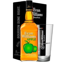 Pack Whiskey Evan Williams Apple 1 Litro + Vaso