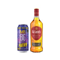 Pack Whisky Grants Triple Wood 750cc + 1x Lata Mister Big Panther 500cc De Regalo