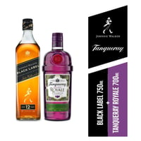 Pack Whisky Johnnie Walker Black Label 750ml + Tanqueray Royale 700ml