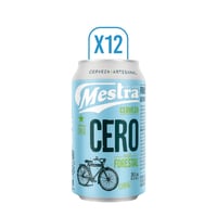Pack X12 Cerveza Mestra Cero Alcohol 350cc Lata