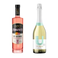 Pack Zerozotti Rosato Sin Alcohol 750ml + Espumante Undurraga U Brut Sin Alcohol 750ml