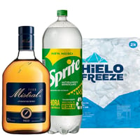 Pisco Mistral 35° 1lt + Sprite 3lt + Hielo 2kg
