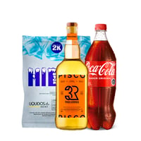 Pisco Tres Erres 35° 750cc + Coca Cola Original 1.5l + Hielo 2kg