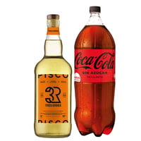 Pisco Tres Erres 35° Botella 1lt + Coca Cola Zero 3lt