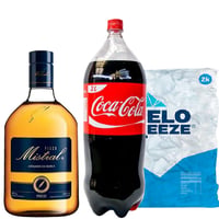 Promo Pisco Mistral 35° 1lt + Coca Cola 3lt + Hielo 2kg