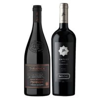 SELECCIÓN EXCLUSIVA: 1x Vino Santa Ema Amplus Carmenere 750cc + 1x Vino Tarapacá Etiqueta Negra Cabernet Sauvignon 750cc