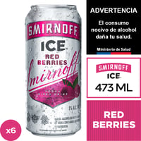 Smirnoff Ice Redberries 6 X 473 Ml.