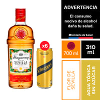 Tanqueray Sevilla 700 Ml.+ Schweppes Tónica Sin Azúcar 6 X 310 Ml.