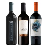 TRIO SIDERAL - VERTICE - VERTICAL: 1x Vino Sideral Blend 750cc + 1x Vino Vertical Ultra Premium Blend 750cc + 1x Vino Ventisquero Vertice 750cc