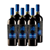 Vino Bestia Azul Reserva Carmenere Botella 750cc X6