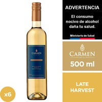 Vino Carmen Late Harvest Carmen Sauvignon Blanc- Semillón – Gewurztraminer 12 X 500 Ml.