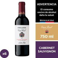Vino Escudo De Casa Real Cabernet Sauvignon 6 X 750 Ml.