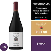 Vino Escudo De Casa Real Syrah 6 X 750 Ml.
