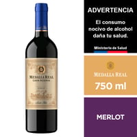 Vino Medalla Real Gran Reserva Merlot 750 Ml.