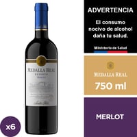 Vino Medalla Real Merlot Reserva 6 X 750 Ml.