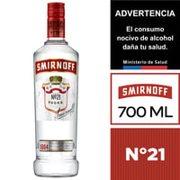 Vodka Smirnoff N°21 Tradicional 700 Ml.
