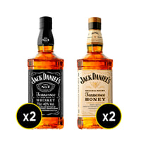 Whiskey 2 Jack Daniels N7 + 2 Jack Daniels Honey 750cc