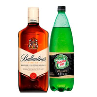 Whisky Ballantines 40° Botella 750cc + Canada Dry Ginger Ale Zero Botella 1.5lts