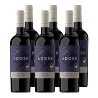 x6 Vino Adobe Reserva Orgánico Merlot 750ml ($3.890 c/u)