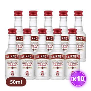 10x Miniatura Vodka Smirnoff - 50ml (plástico)