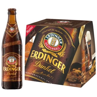 12x Cerveza Alemana Erdinger Dunkel 5,3˚ - Botella 500cc