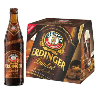12x Cervezas Erdinger Dunkel Botella 500cc