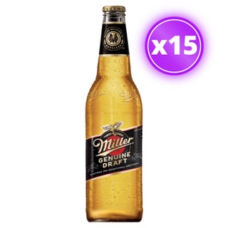 15x Cerveza Miller Draft - Botella 650cc