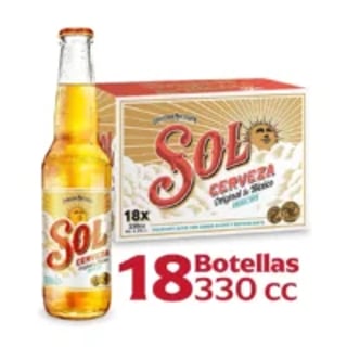 18 Cervezas Sol 330cc