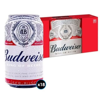 18x Cerveza Budweiser en Lata 354cc