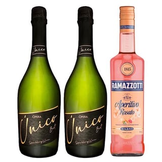 1X Licor Aperitivo Ramazzotti Rosato 700cc + 2X Espumante Opera Único Brut 750cc