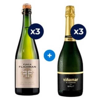 3 Espumante Finca Flichman Extra Brut 750cc + 3 Espumante Viña Mar Brut 750cc ($3.990 c/u) (v1)